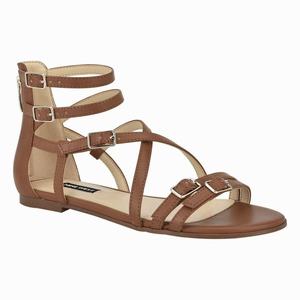 Nine West Lorna Casual Flat Sandals - Brown - Ireland (PR5681309)